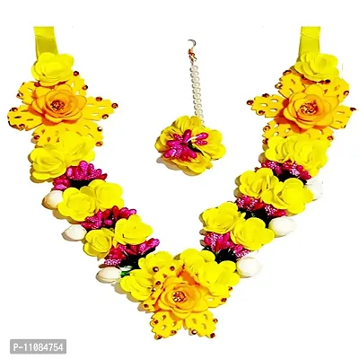 Yellow Jwellery Set for Women & Girls for Haldi !! Mehandi !! Bridal !! Baby Shower !! Marriage & Wedding-thumb0