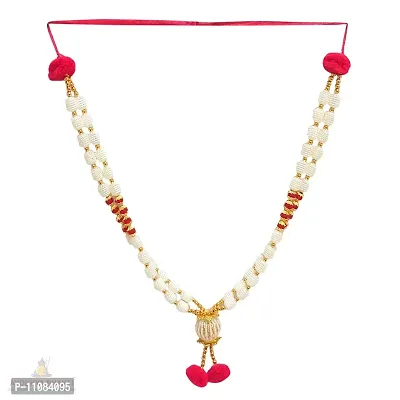 Golden Moti Haar Necklace for MURTI !! Mala Garland For God Idols !! HAR for DIETY !! Ganpati Kanthi !! Ganpati Mala !! Mala for Photo Frame !! Kanthi Har !! Deity Ornament-thumb2