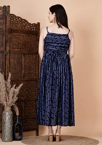 Stylish Navy Blue Rayon Embellished Dresses For Women-thumb1