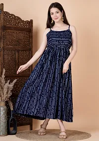 Stylish Navy Blue Rayon Embellished Dresses For Women-thumb4