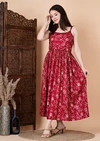 Stylish Maroon Rayon Printed Dresses For Women-thumb3