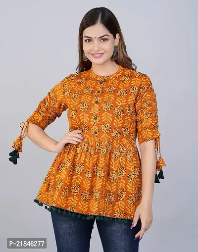 FabRasiya Women's Cotton Floral Print Regular Wear Top-thumb3