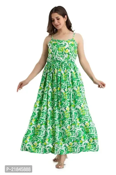 FabRasiya Women's a-line Full-Long Dress | Women's Skater Dress (X-Large, Green)-thumb0