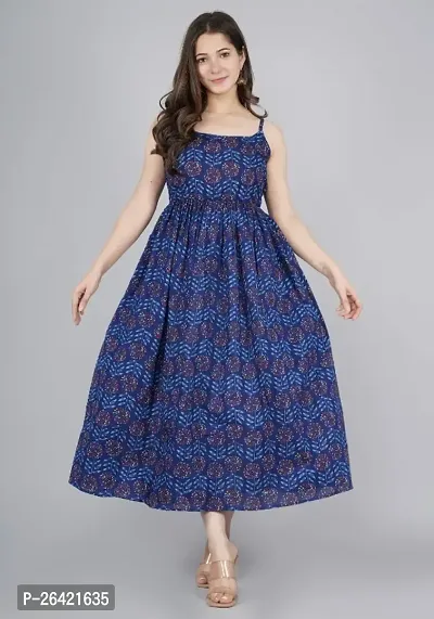 Fancy Rayon Printed Dress For Women