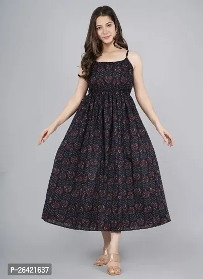 Fancy Rayon Printed Dress For Women