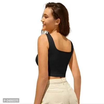 Women Stylish Solid Crop Top-thumb3