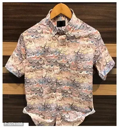 Reliable Multicoloured Polycotton Printed Short Sleeves Casual Shirts For Men-thumb0