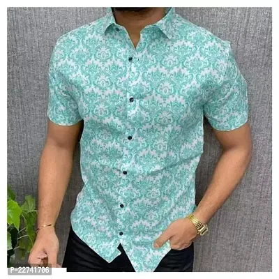 Reliable Multicoloured Polycotton Printed Short Sleeves Casual Shirts For Men-thumb0