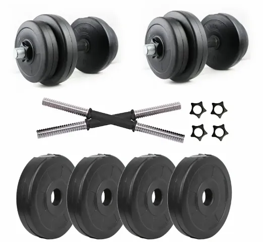 GYM INSANE 10 KG Weight Plate 14 inches dumbbell rod home gym workout kit for men and women.