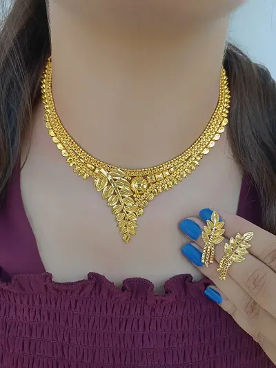 Traditonal Attractive Gold Plated Jewellery Set
