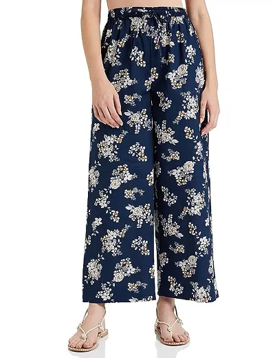 Stunning Cotton Blend Printed Palazzos For Women