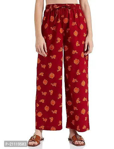 Stunning Red Cotton Blend  Palazzo/ Skirts For Women