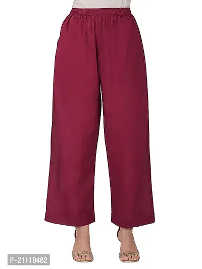 Stunning Maroon Cotton Blend  Palazzo/ Skirts For Women