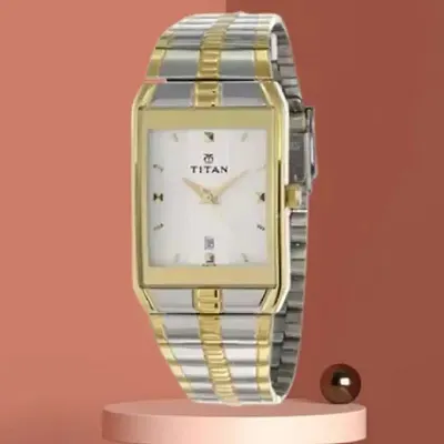 Buy Titan White Dial Men Two Tone Wach 9151 BM 01 Online In India