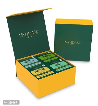 VAHDAM, Green Tea Wellness Kit- 60 Tea Bags | 4 Flavors, 15 Each