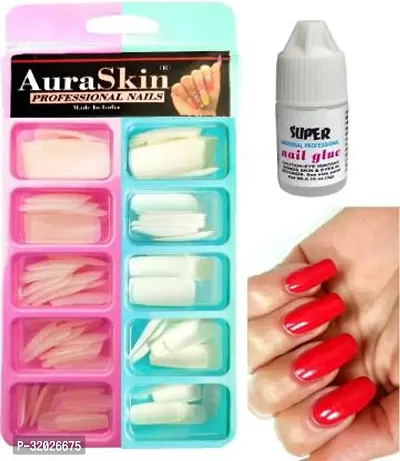 Artificial Nails with Glue Pack of 100