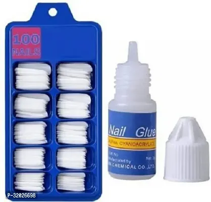 Artificial Nails with Glue Pack of 100-thumb0