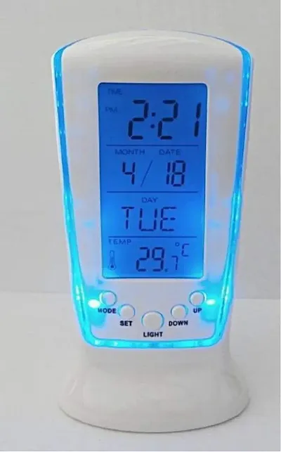 Premium Quality Frozen Led Digital Clock With Calendar Temperature Sensor, Alarm For Table And Study Desk