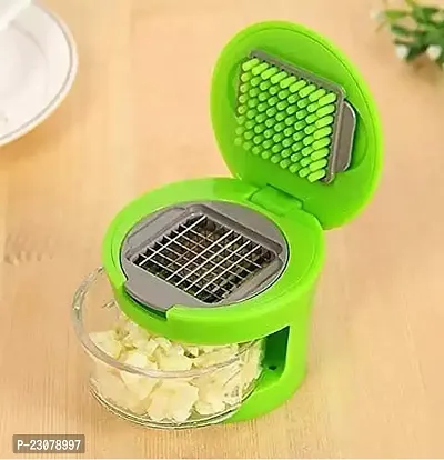 Premium Quality Multipurpose Easy Use Garlic Chopper, Ginger Chopper, Garlic Peeler Slicer, Mincer, Cutter, Crusher, Dicer, Garlic Press Stainless Steel Blades Mini Chopper