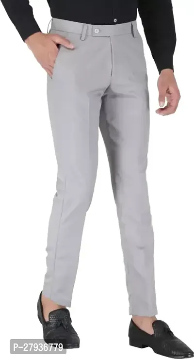 Stylish Cotton Blend Formal Trousers For Men-thumb4