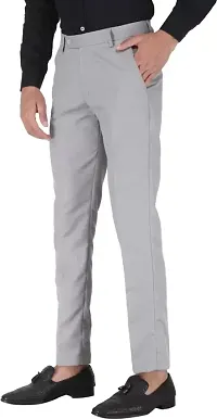 Stylish Cotton Blend Formal Trousers For Men-thumb1