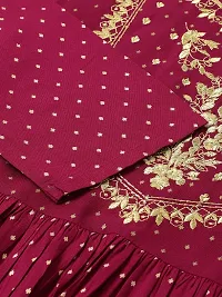 Elegant Maroon Viscose Rayon Embroidered Kurta For Women-thumb3