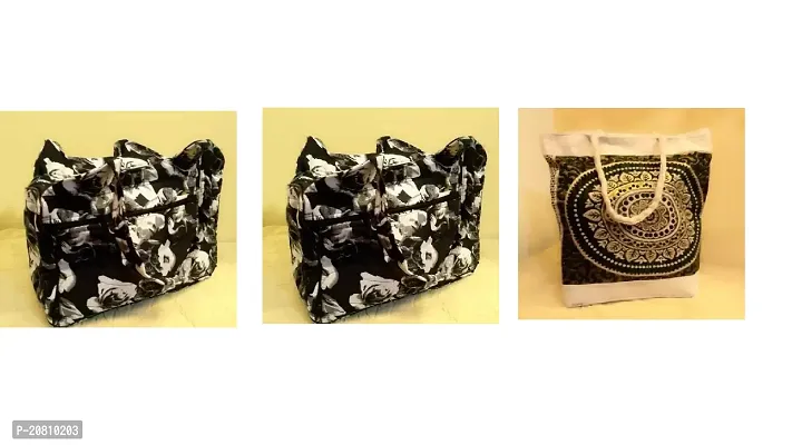 Stylish Fancy Designer Fabric Handbags For Women Pack Of 3-thumb0