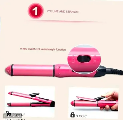 NHC-2009 2 in 1 Nova Hair Straightener Plus Curler Machine for Women (Pink) NHC-2009 Hair Straightener  (Pink)-thumb2