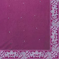 Elegant Multicoloured Velvet Embellished Bollywood Saree with Blouse piece-thumb3