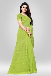 Elegant Green Net Self Pattern Bollywood Saree with Blouse piece-thumb2