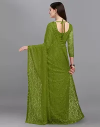 Elegant Green Net Embellished Bollywood Saree with Blouse piece-thumb1