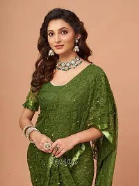 Elegant Green Net Embellished Bollywood Saree with Blouse piece-thumb4