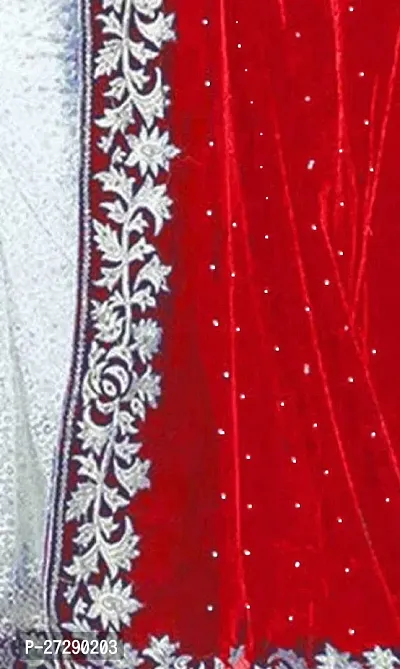 Elegant Multicoloured Velvet Embellished Bollywood Saree with Blouse piece-thumb4