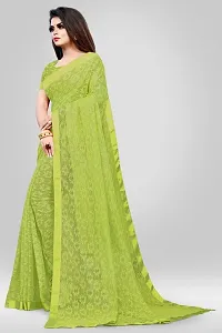 Elegant Green Net Self Pattern Bollywood Saree with Blouse piece-thumb3