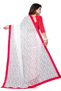 Elegant Red Net Embellished Bollywood Saree with Blouse piece-thumb1