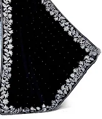 Elegant Multicoloured Velvet Embellished Bollywood Saree with Blouse piece-thumb2