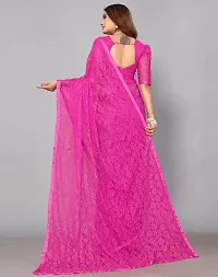 Elegant Pink Brasso Self Pattern Bollywood Saree with Blouse piece-thumb1