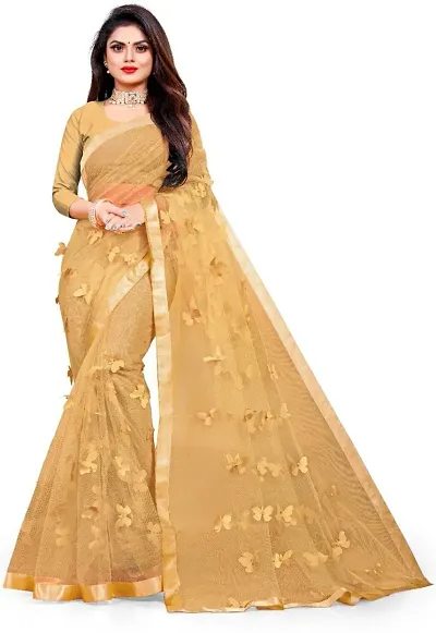 Alluring Net Saree with Blouse piece 