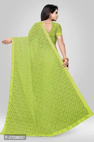 Elegant Green Net Self Pattern Bollywood Saree with Blouse piece-thumb2