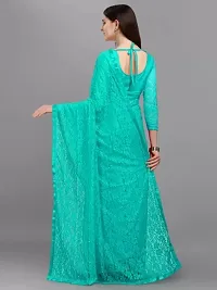 Elegant Green Net Embellished Bollywood Saree with Blouse piece-thumb1