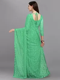 Elegant Green Net Embellished Bollywood Saree with Blouse piece-thumb1