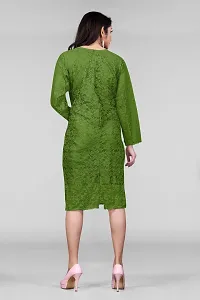 Stylish Green Net Floral Lace Bodycon Dress For Women-thumb3