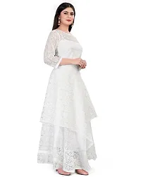 Stylish White Net Embroidered Anarkali Kurta For Women-thumb1