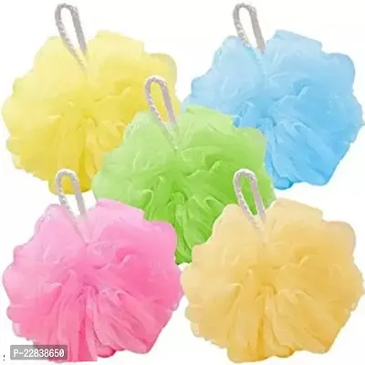 Ags Mart Silicone Scrubber Bathing Loofah Multicolor Set Of 5-thumb0