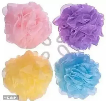 Ags Mart Round Loofah Multicolor  Set Of 4 Sponge-thumb0