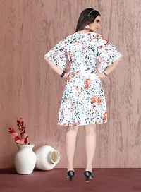 Alluring Heavy Crepe Floral Printed Fit and Flare Dresses For Women-thumb4