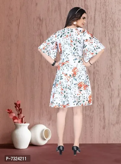 Alluring Heavy Crepe Floral Printed Fit and Flare Dresses For Women-thumb5