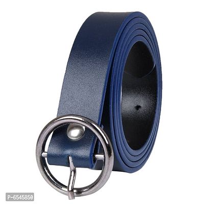 CANYON 44 Inch O-Ring Pin Buckle Belts for Women with Gift Box (Blue Black Buckle)-thumb0