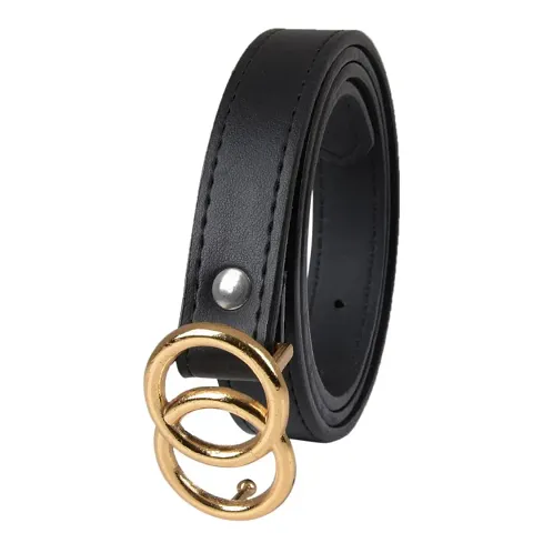 CANYON 44 Inch O-Ring Pin Buckle Belts for Women with Gift Box (Black Buckle)