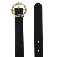 CANYON 44 Inch O-Ring Pin Buckle Belts for Women with Gift Box (Black Golden Buckle)-thumb1